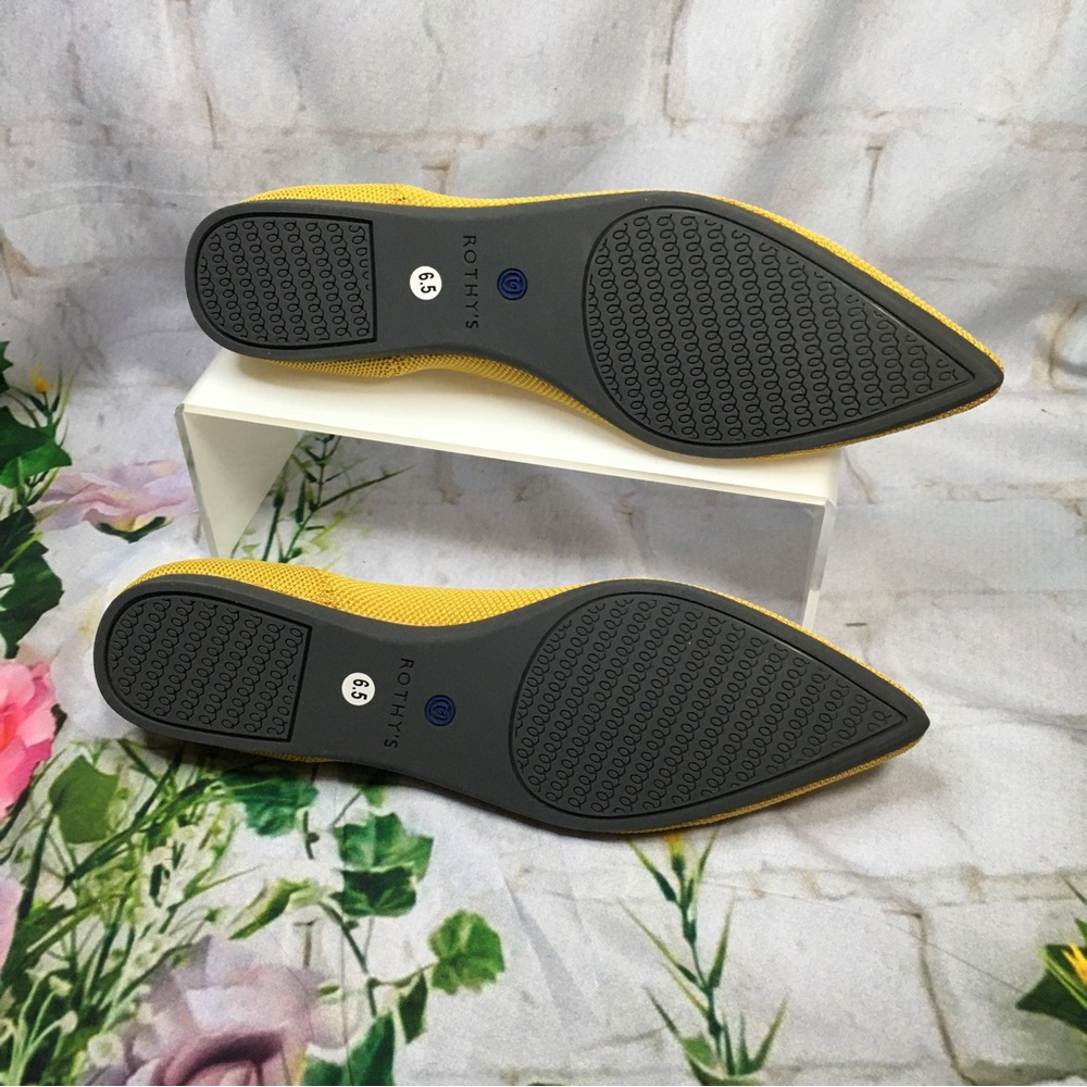 Rothy’s Shoes women’s sz 6.5 Yellow Marigold ballerina slippers flat shoes new - Picture 9 of 11